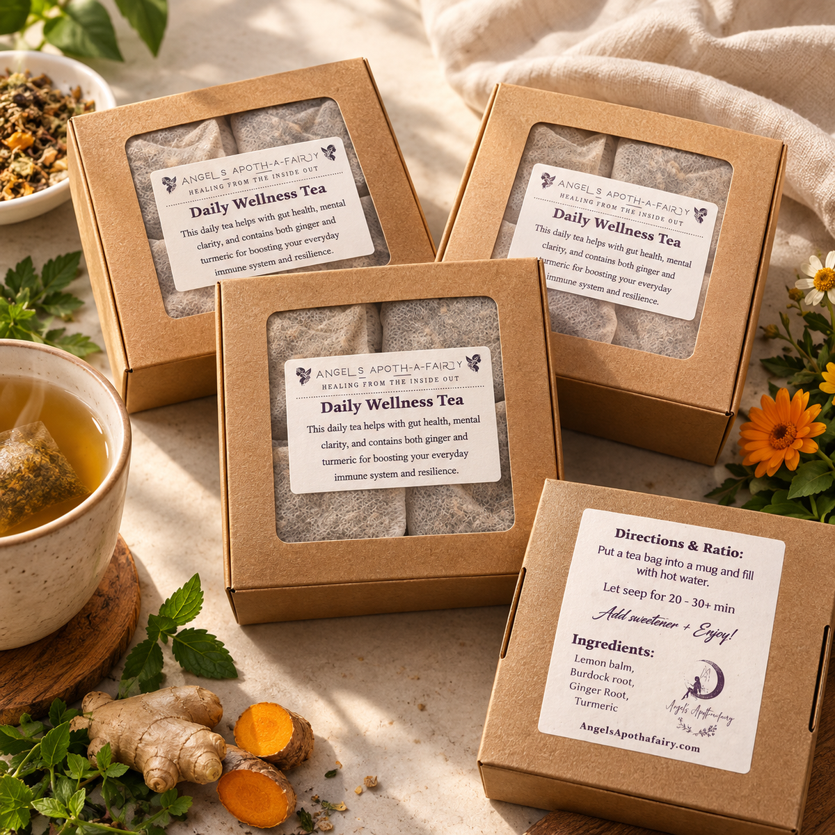 Daily Wellness Tea | Lemon Balm Turmeric | Loose Tea