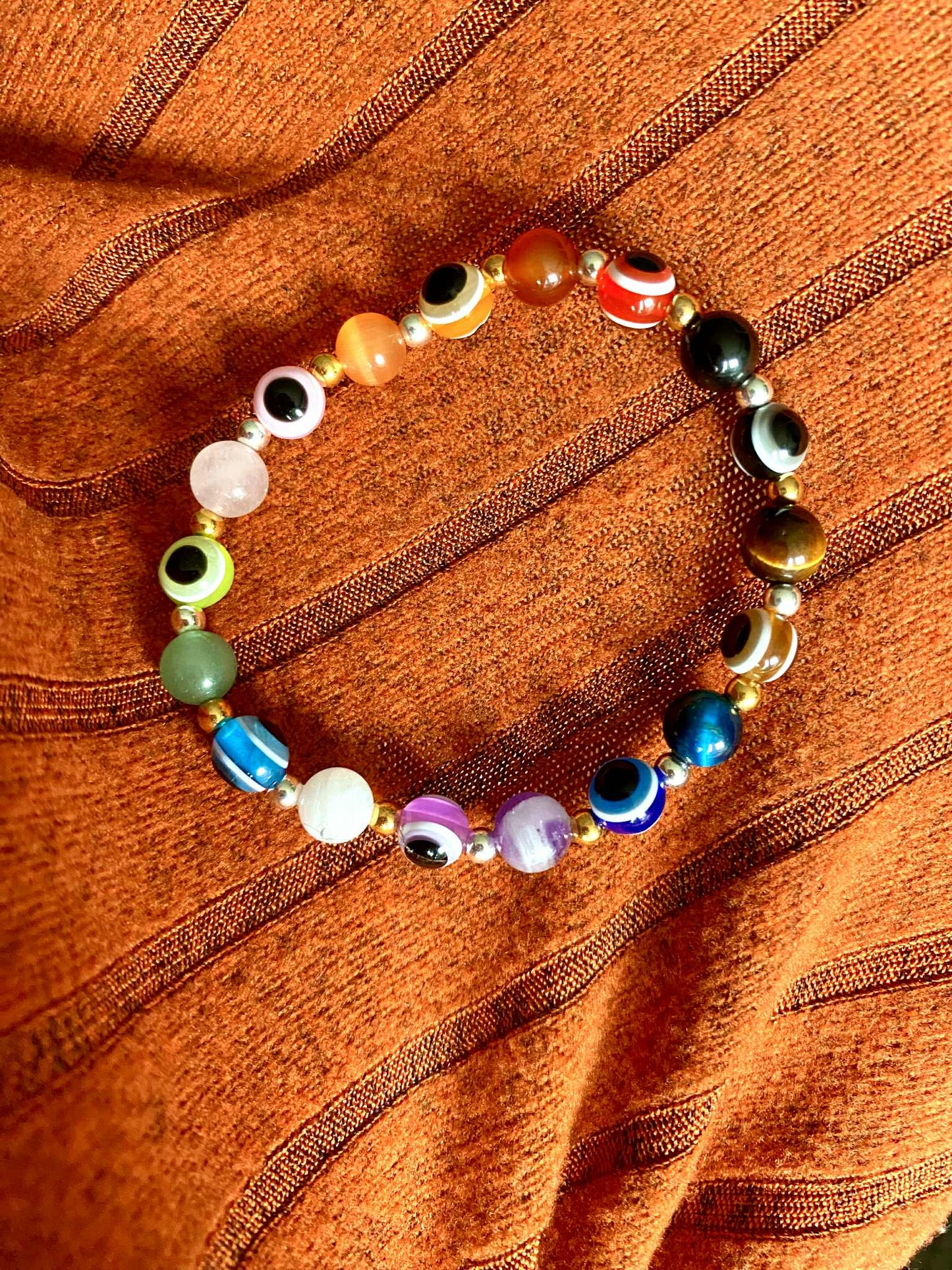 Evil eye bracelet: Rainbow