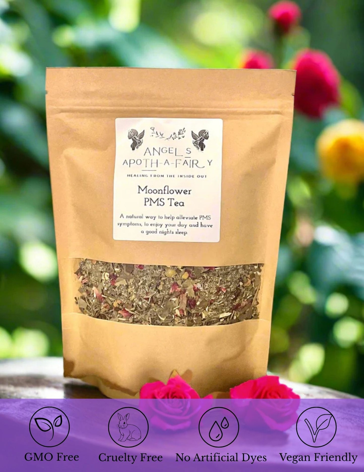 PMS (Moonflower) Tea – Natural Relief for Cramps, Bloating & Mood Swings 🌙🌸