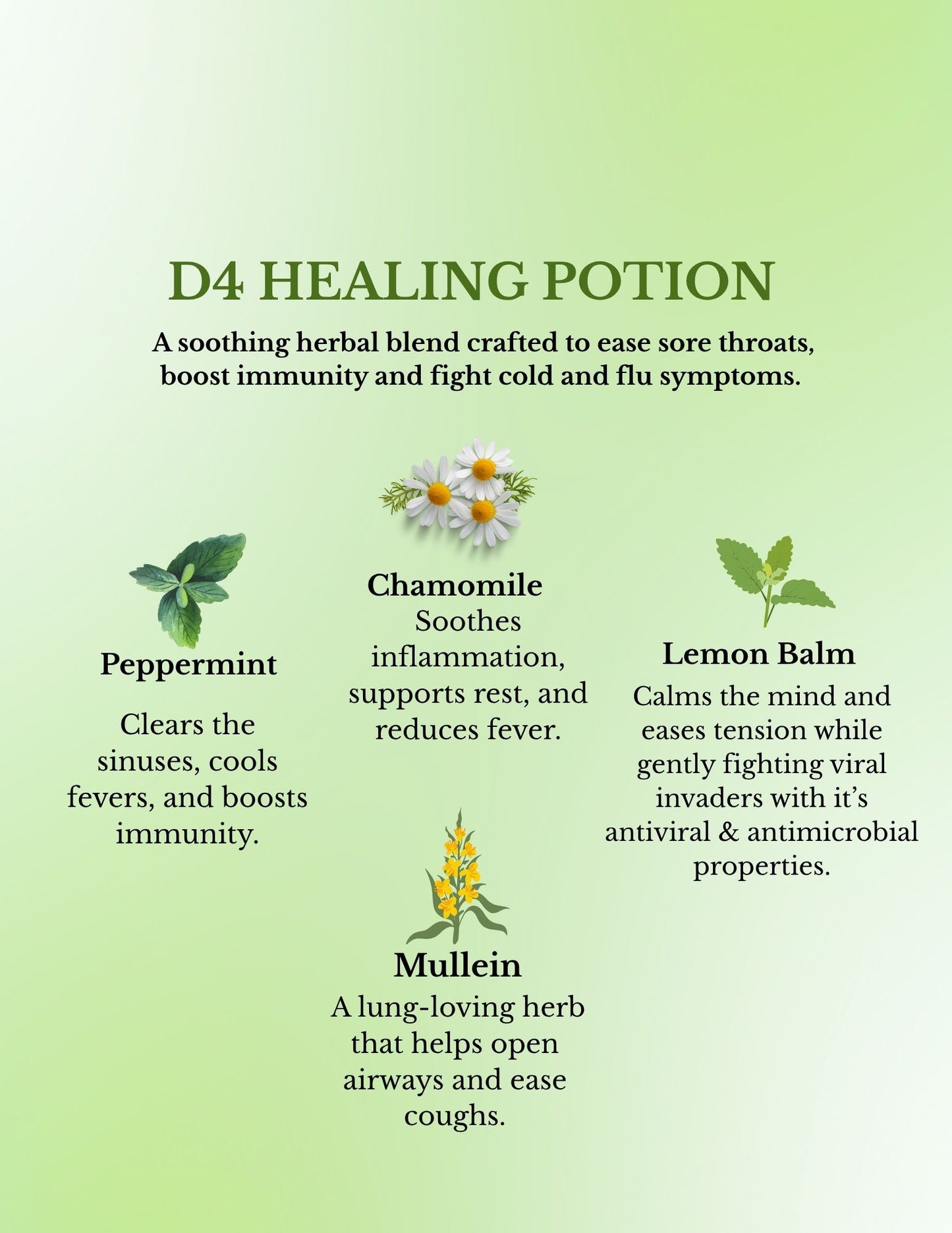 D4 Healing Potion Tea – Soothe Your Sore Throat and Fight Cold/Flu Symptoms 🌿🍯
